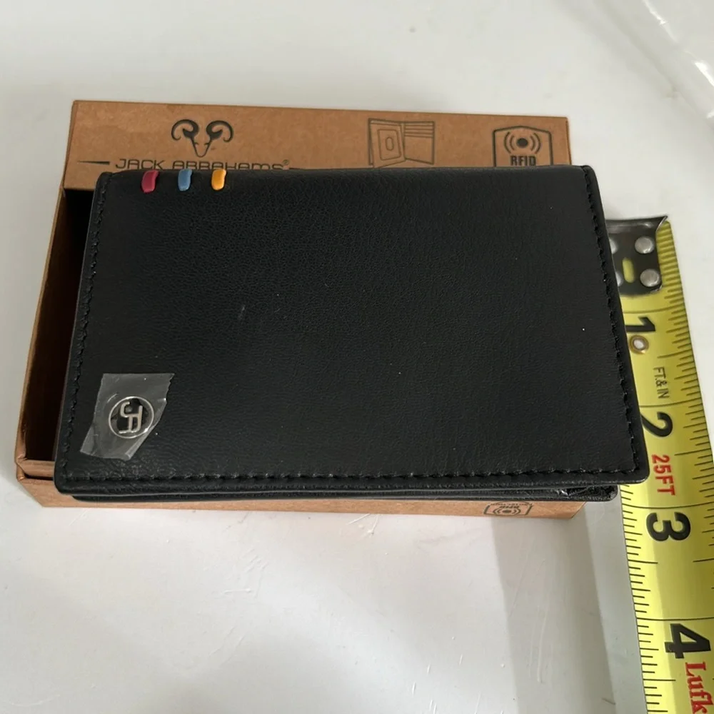 JACK ABRAHAMS Black Leather Wallet
